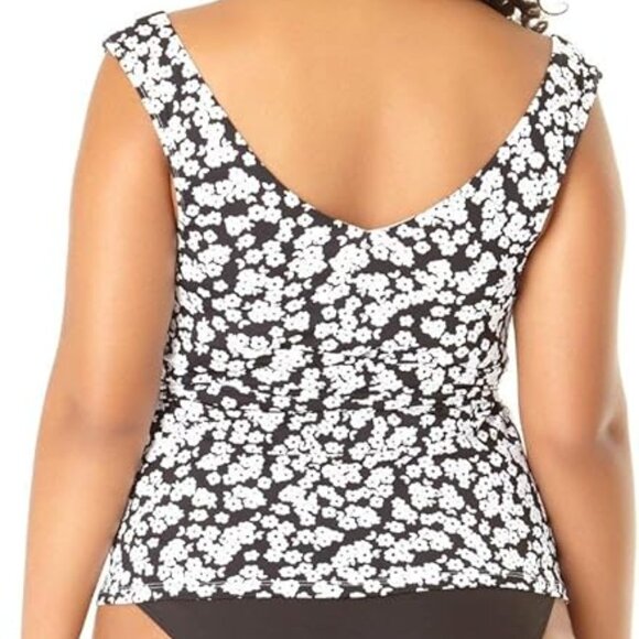 Anne Cole womens Plus-size Off The Shoulder Tankini Swim Top size 18W - Picture 2 of 2